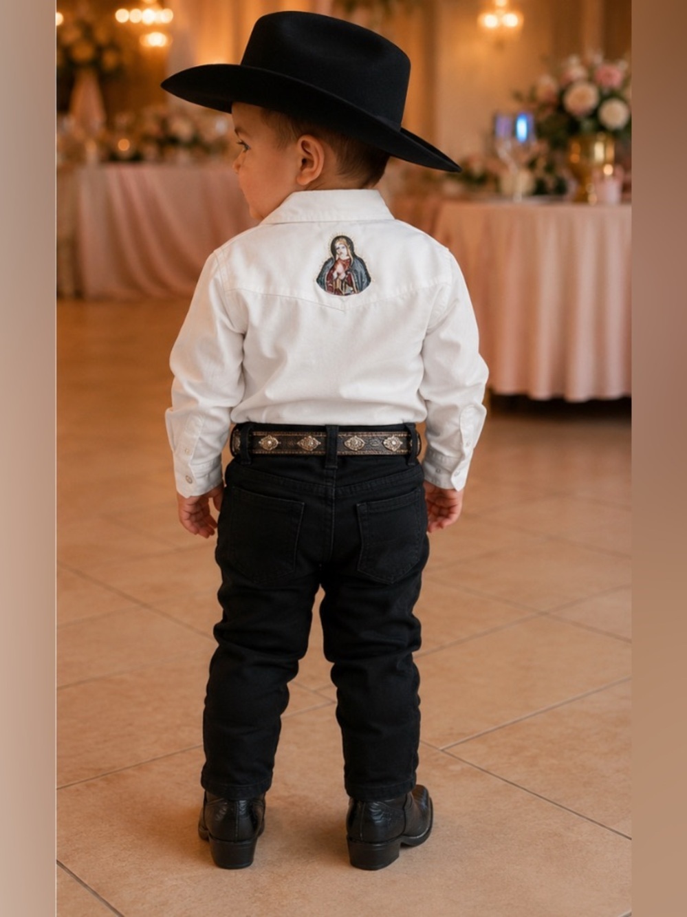 El Norteño Virgen de Guadalupe Vaquero Ranchero Charro Fiesta Cowboy Western top - Picture 2 of 6